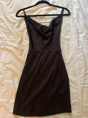 Meshki Black Cowl Neck Mini Dress